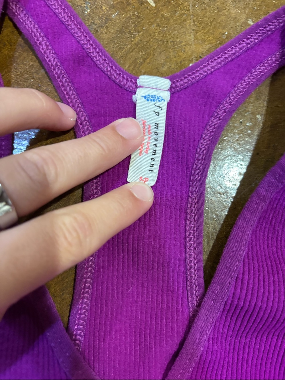 FP Movement by Free People Ribbed Racerback Sports Bra - Fuchsia - Picture 2 of 3
